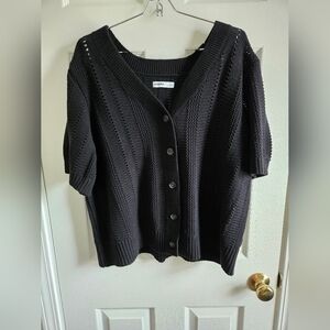 Sonoma Black Short Sleeve Cardigan. 2X